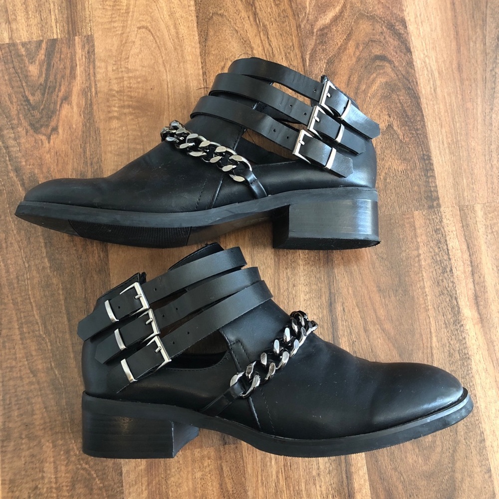 Motorcycle style ankle boots